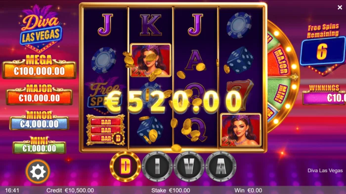 Diva Las Vegas – voittoyhdistelmä Wild-symboleilla